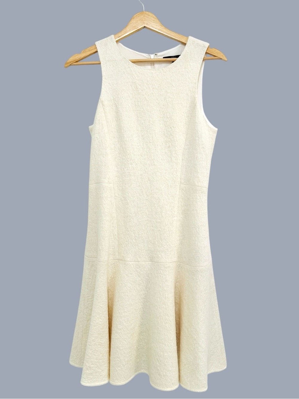 Tibi Hyland Ivory Boucle Dress Wool Blend Shift Size 2 /XS